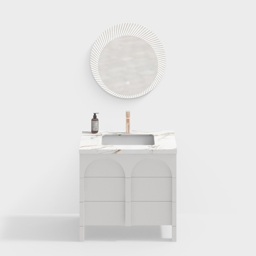 Modern white bathroom cabinet