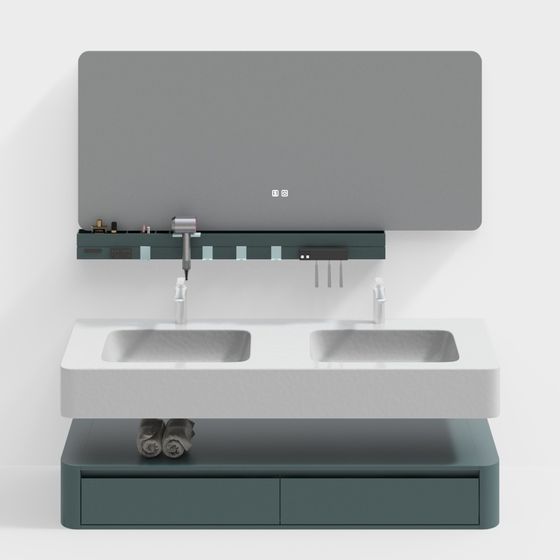 Elegant Modern Bathroom Vanity 3D model