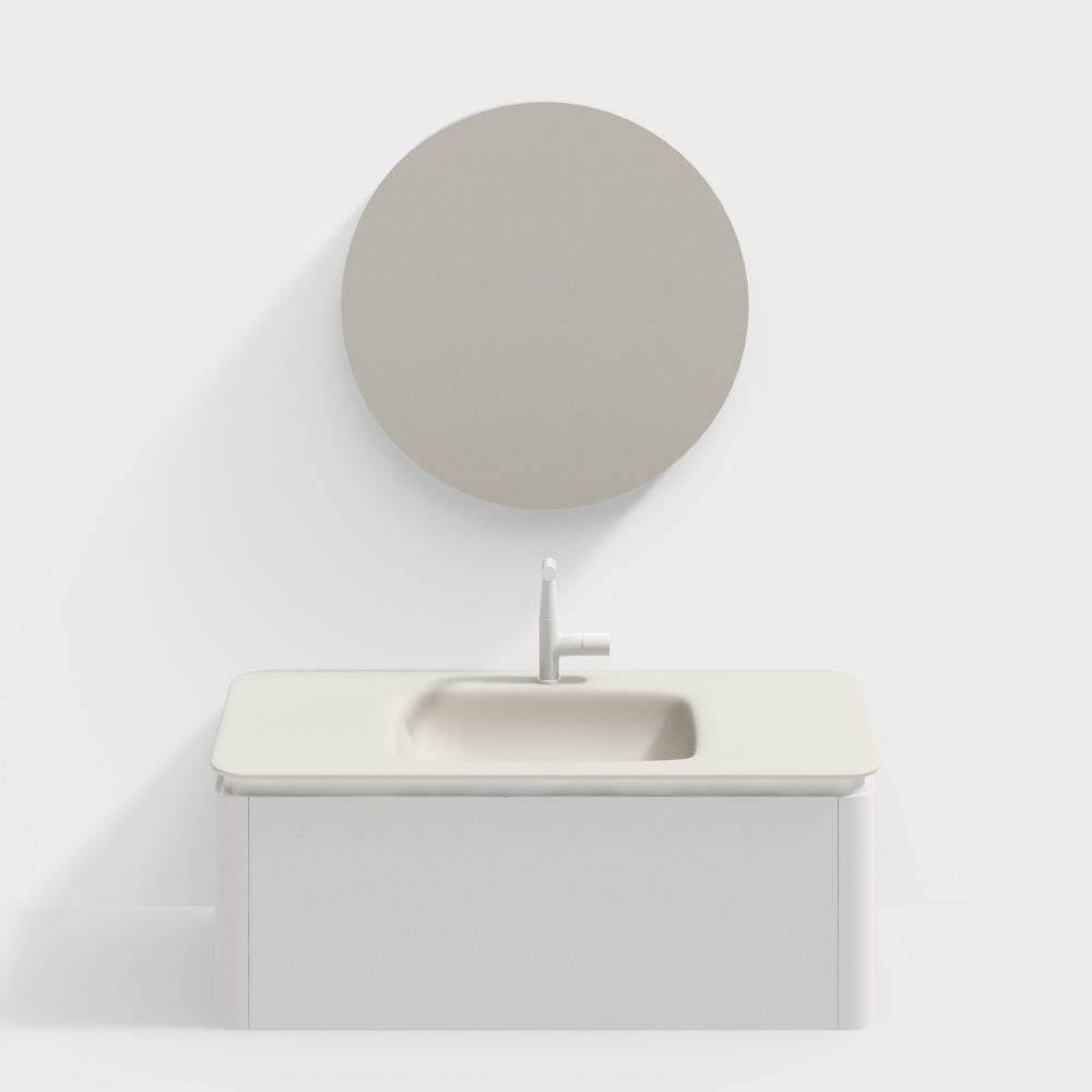 Tủ lavabo hiện đại màu kem