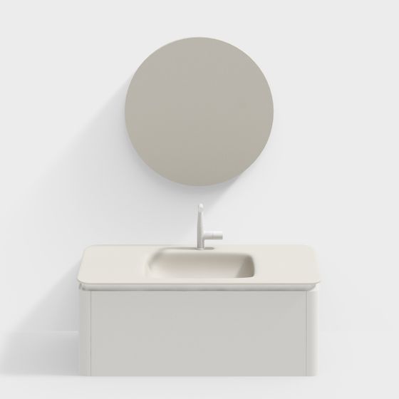 Tủ lavabo hiện đại màu kem