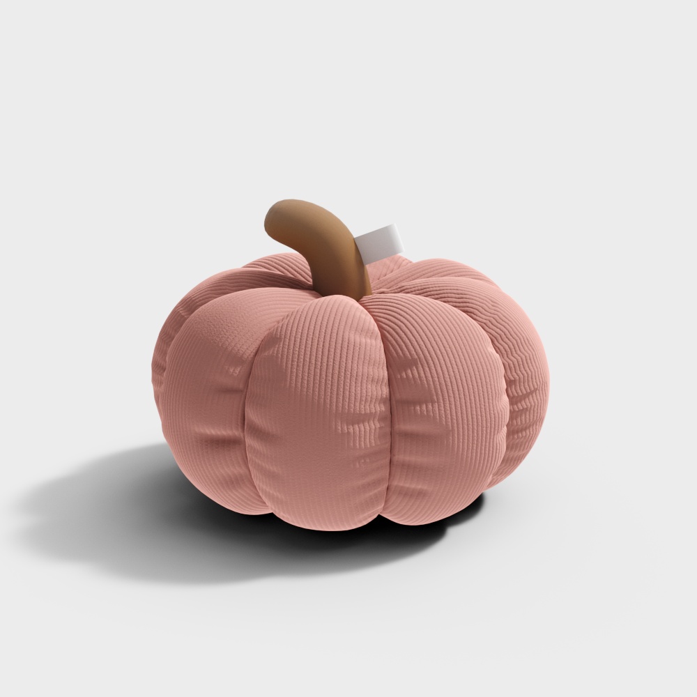 Charming Pink Pumpkin 3D Model – Soft Textured Design