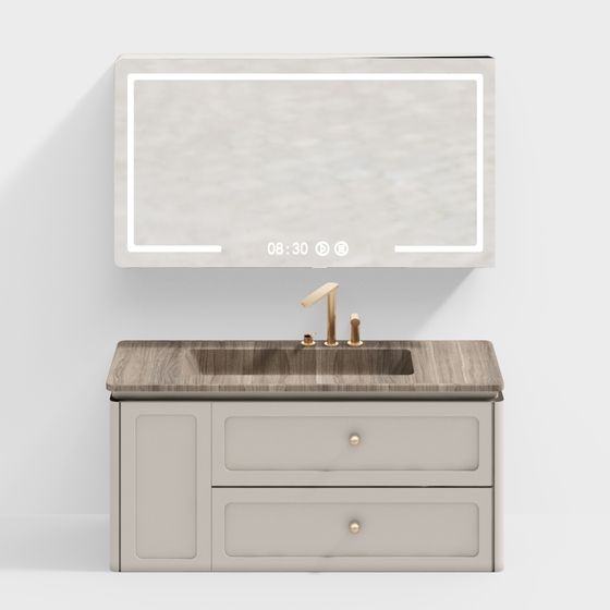 Stylish Modern Vintage Bathroom Cabinet 3D model