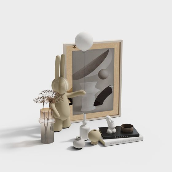 Stylish Low-Poly Rabbit Toy 3D model