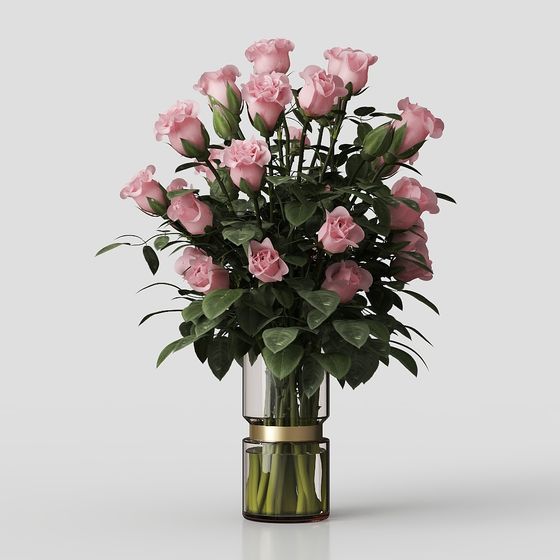 Romantic Rose Bouquet 3D model
