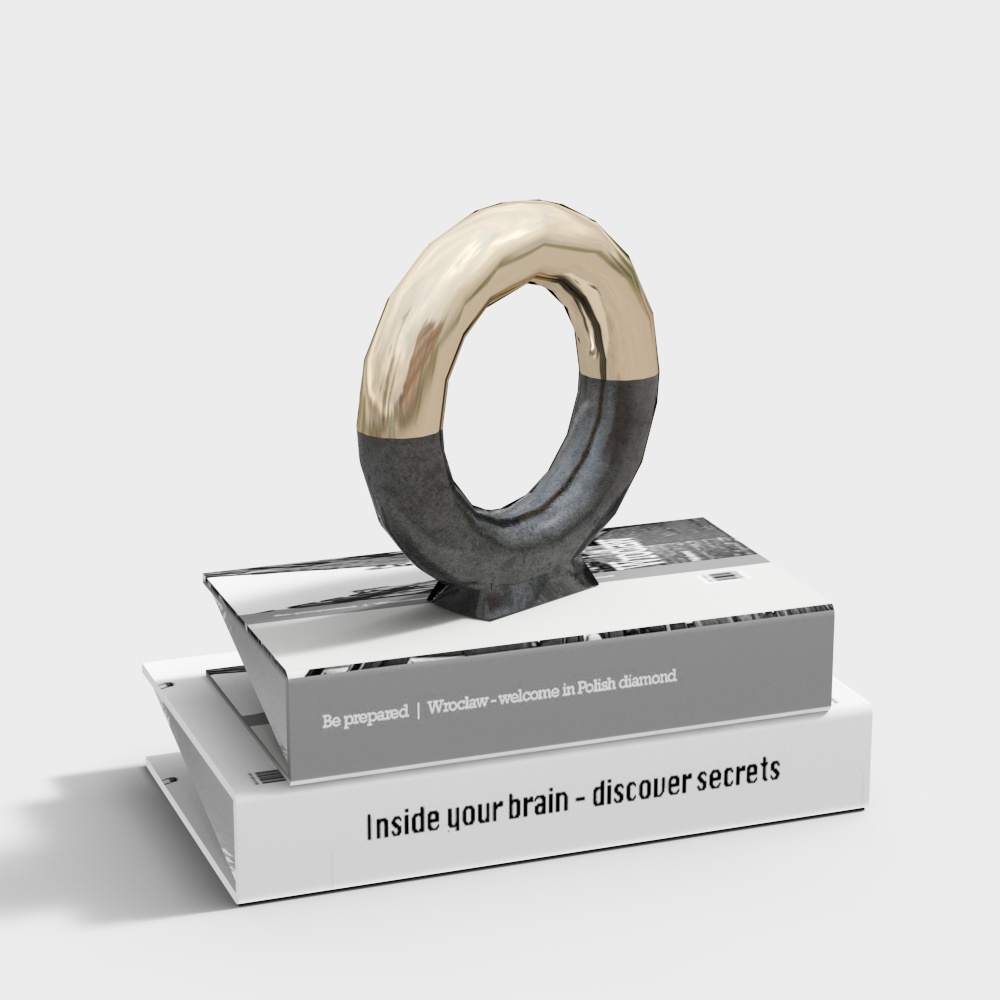 Ring Sculpture 3D Model – Glossy Gold Gradient