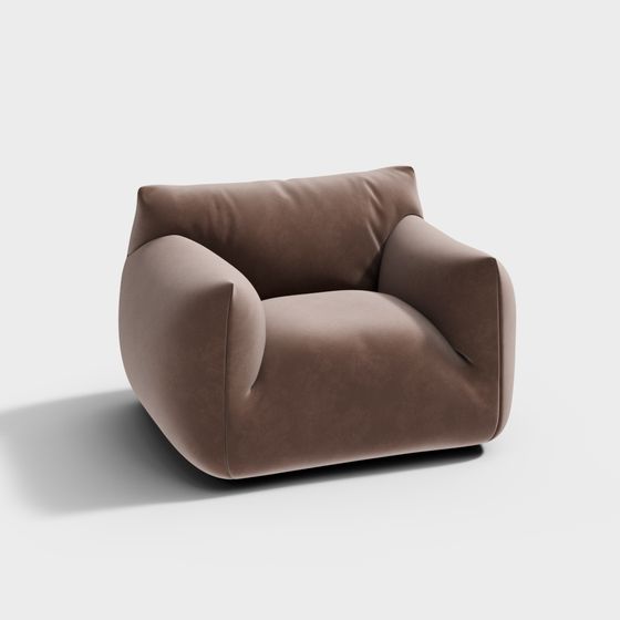 Modern Cream Pink Lazy Couch 3D Model