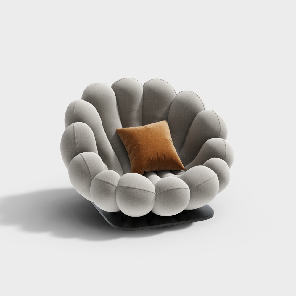 Canapé paresseux moderne crème fleurs blanches