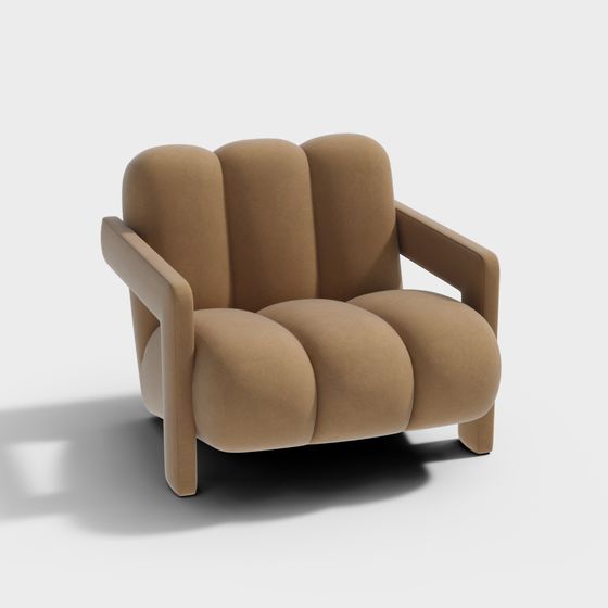 Retro Low-Polygon Sofa Chair 3D model