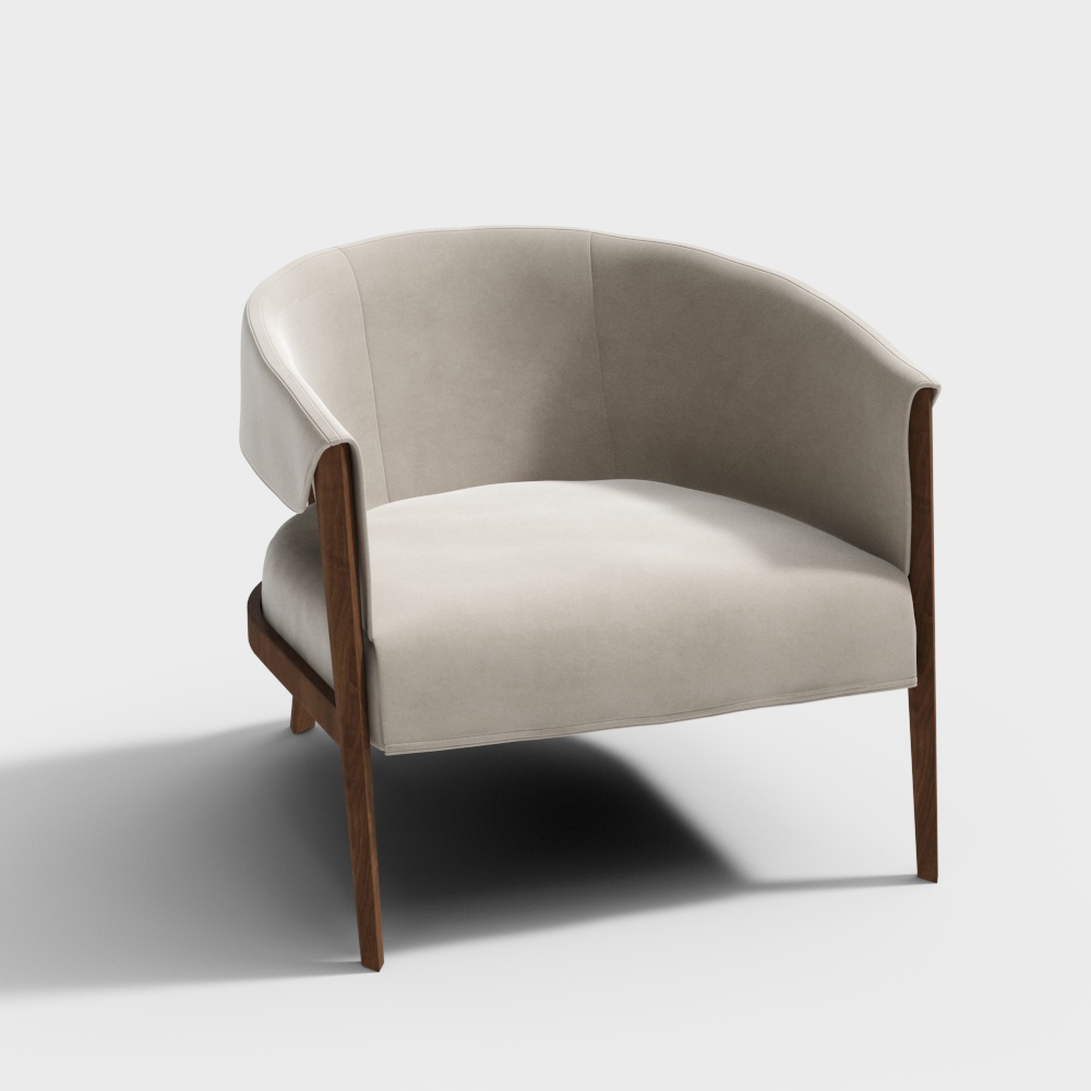 White leather casual single chair