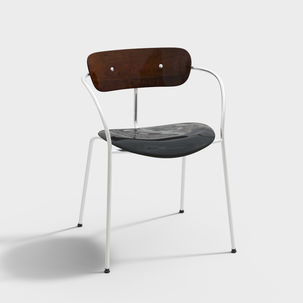 Elegant Minimalist Chair 3D Model – Retro-Modern Design
