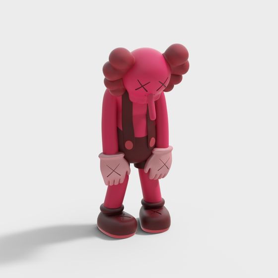 Kaws Companion Low Poly 3D Model