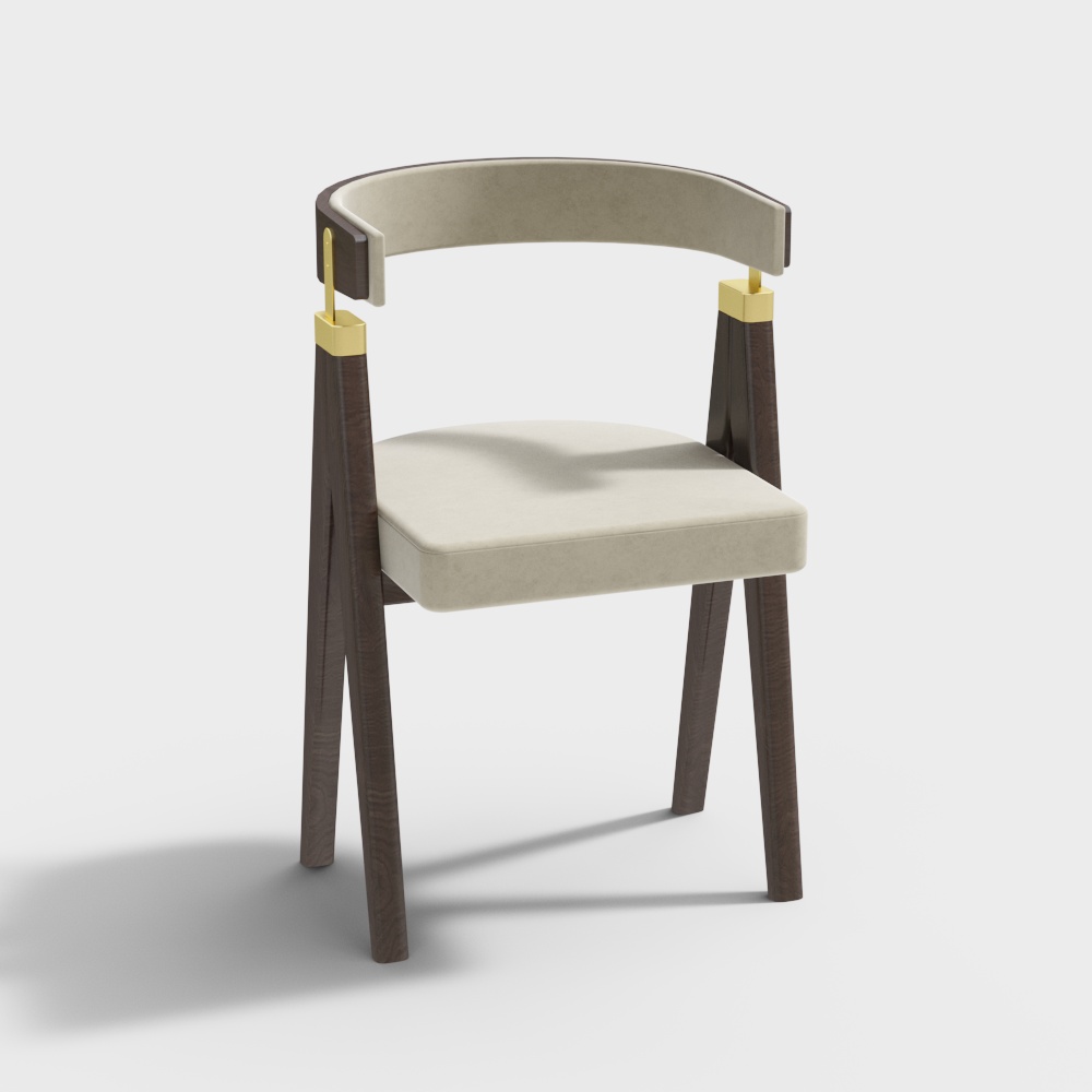 Elegant Low-Polygon Chair 3D Model