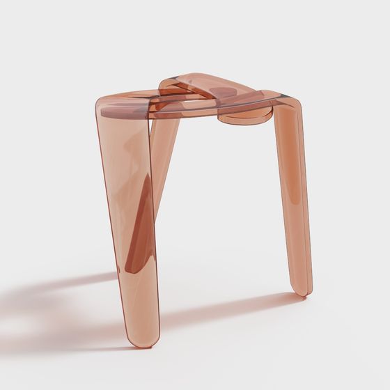 Transparent Glass Stool 3D model