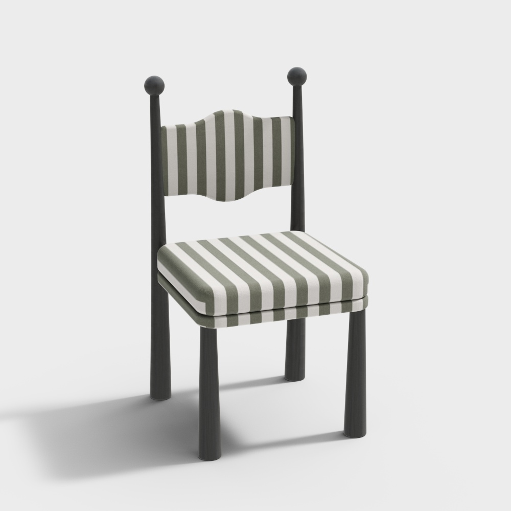 Modern medieval striped lounge chair