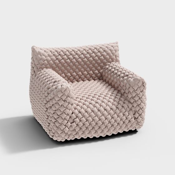 Stylish 3D Model Chair with Woven Texture