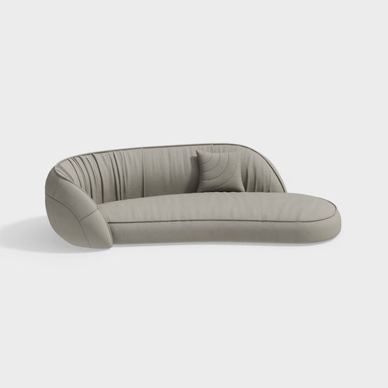 Elegant Curved Low-Poly Sofa 3D model