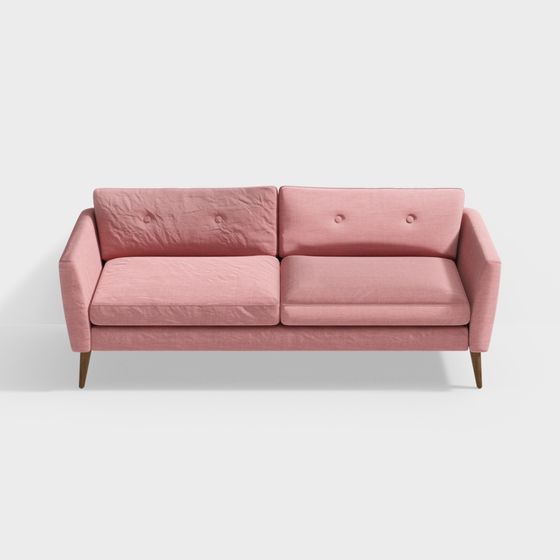 Chic Pink Sofa 3D model for Stylish Interiors