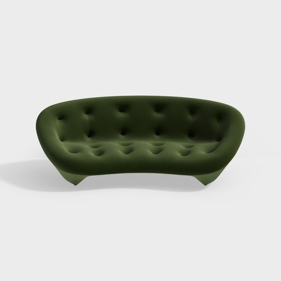 Vintage Curve Sofa 3D model for Modern Design