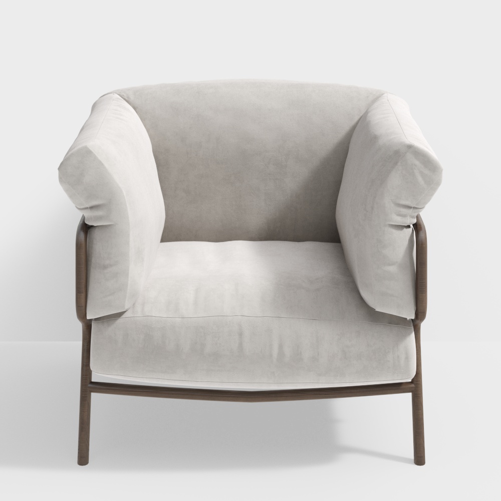 Modern white single sofa