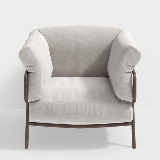 Cozy Velvet Chair 3D model