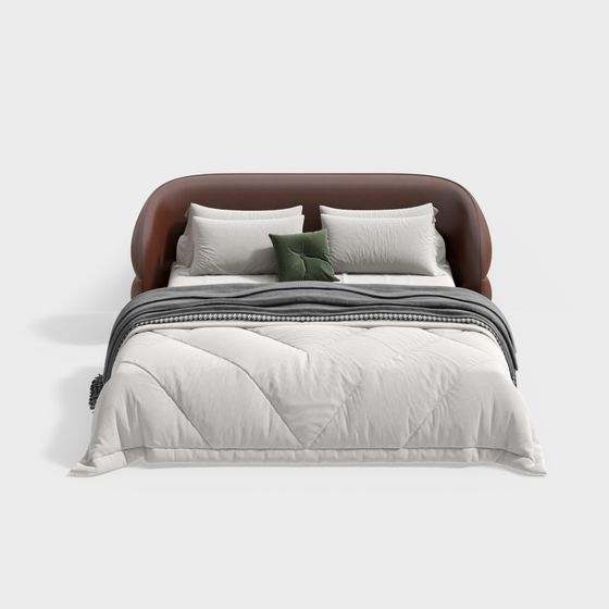 Elegant Low-Poly Bed 3D model for Modern Interiors