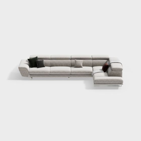 Urban Comfort Low-Poly Sofa 3D model for Modern Spaces