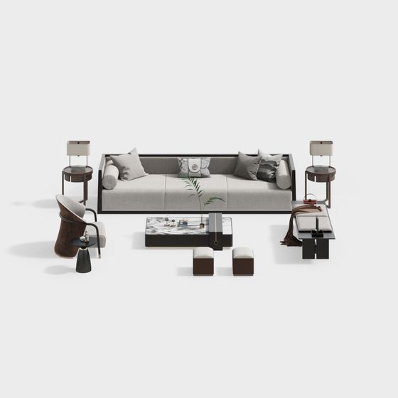 Urban Living Room 3D model for Creative Spaces