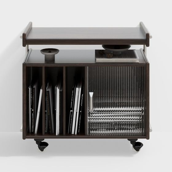 Elegant Mobile Bookshelf 3D model for Contemporary Spaces