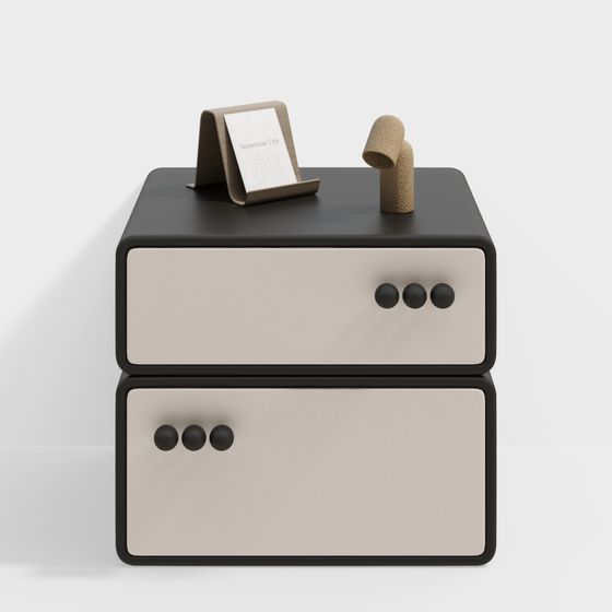Elegant Low-Poly Nightstand 3D model