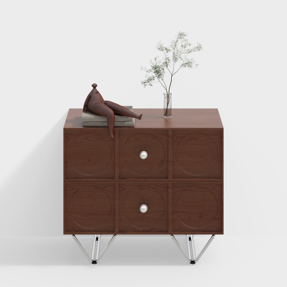 フレンチオリジナル木色のナイトスタンド