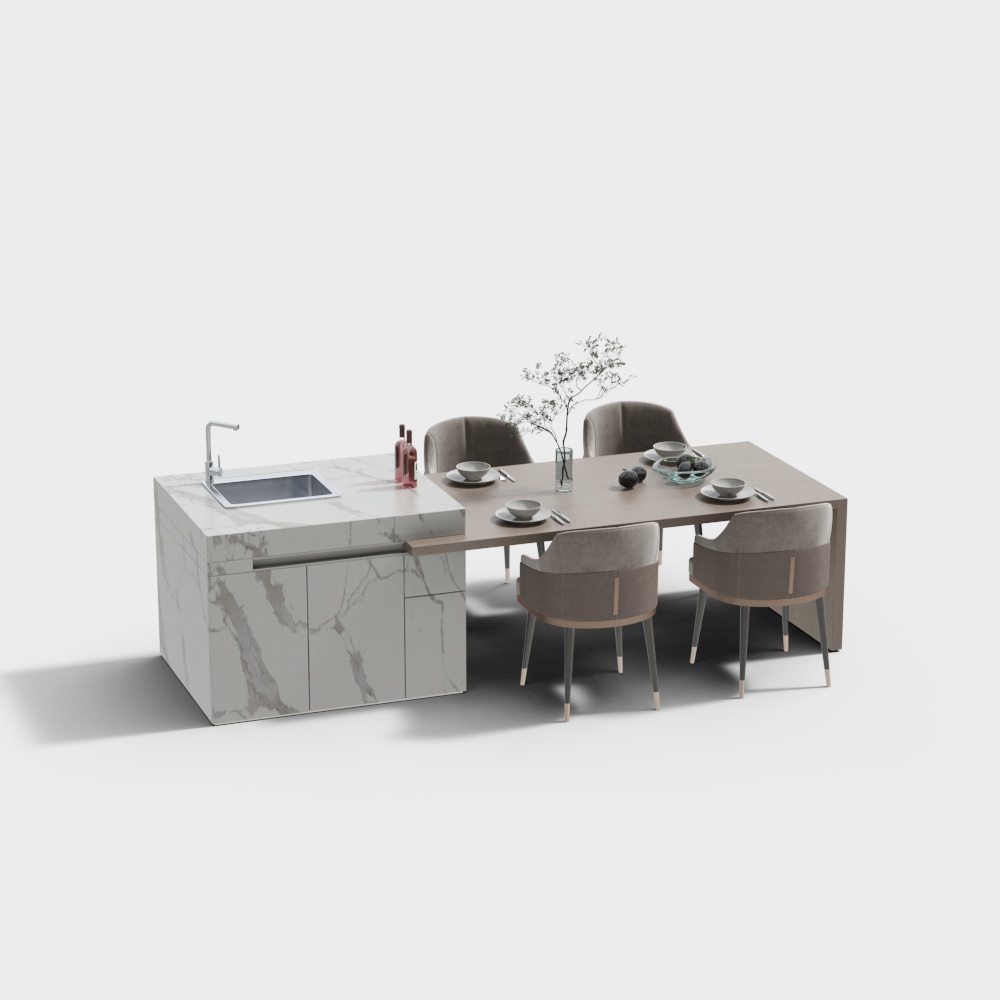 現代餐廳中島台