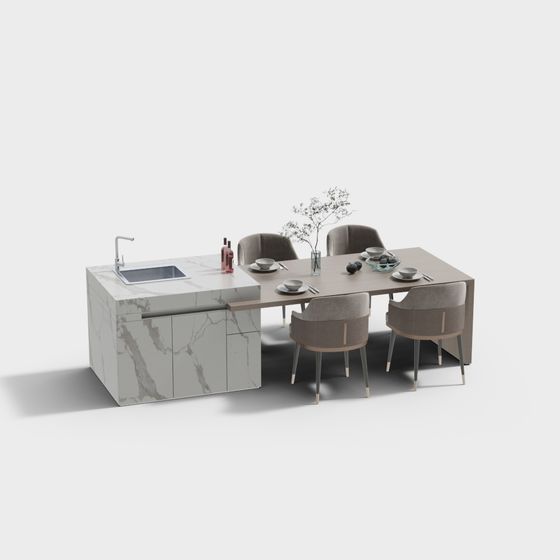 現代餐廳中島台