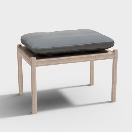 Cozy Ottoman 3D model for Modern Spaces