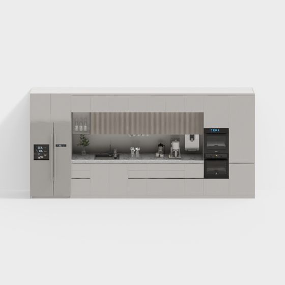 Modern 3D Kitchen Design Model for Urban Living
