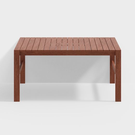 Stylish Wooden Long Table 3D model
