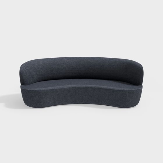 Stylish Curved Sofa 3D model for Modern Living Spaces