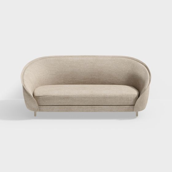 Unique Curved Low-Polygon Sofa 3D model