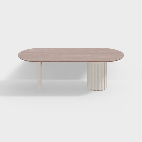 Stylish Oval Dining Table 3D model for Modern Interiors
