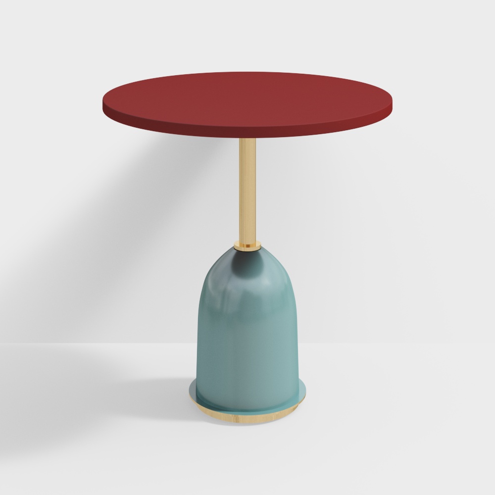 Stylish Minimalist Round Table 3D Model – Colorful Low-Poly Design