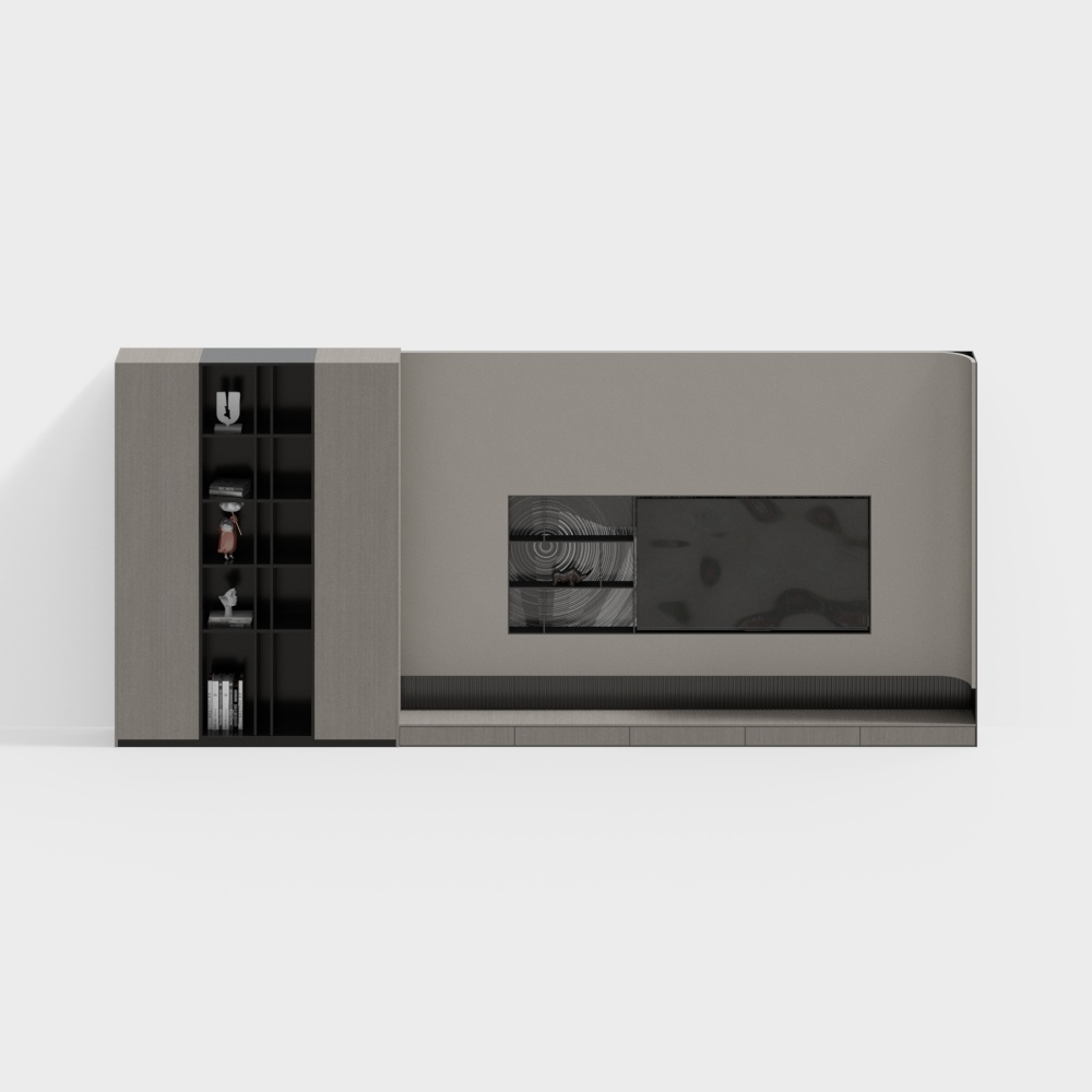 現代簡約電視背景牆櫃