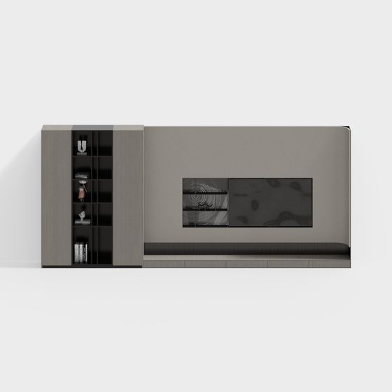 Urban Elegance Media Console 3D model for Modern Spaces