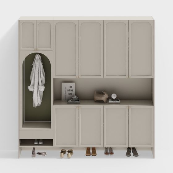 Stylish Multifunctional Entrance Cabinet 3D model