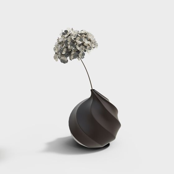 Stylish Vase and Bouquet 3D Model for Creative Projects