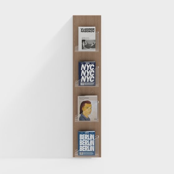 Modern Low-Polygon Wooden Magazine Rack 3D model