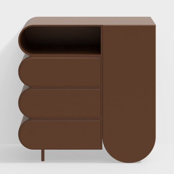 Streamlined Storage Cabinet 3D model