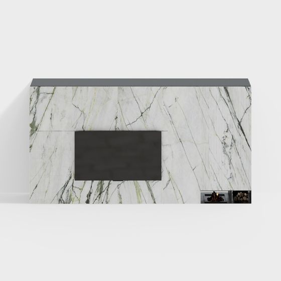 Elegant Marble Fireplace 3D model