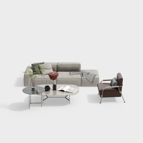 Urban Living Room 3D Model for Designers