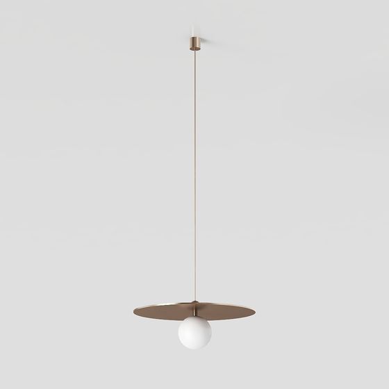 Stylish Gold and White Pendant Light 3D model for Modern Spaces