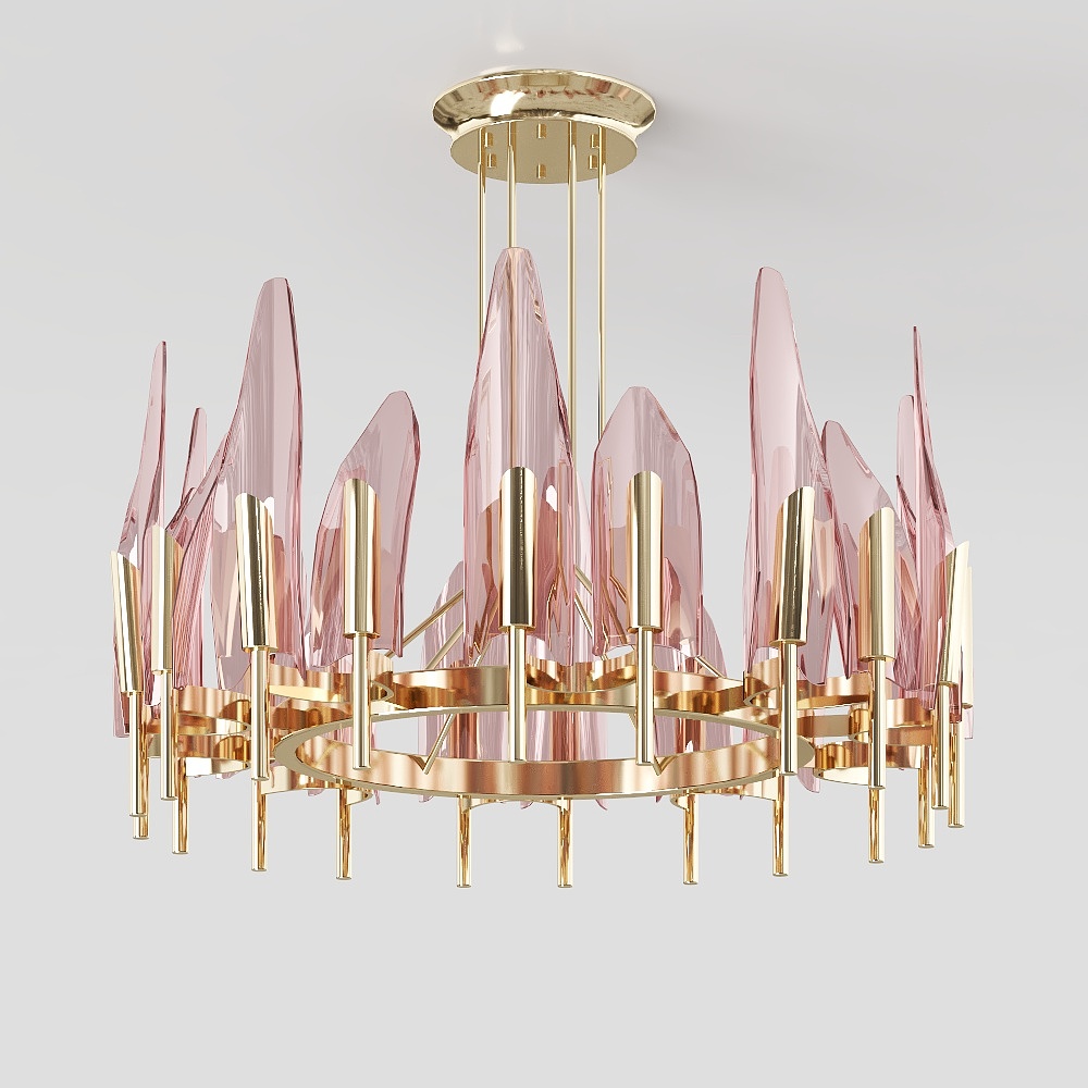 Charming Low-Poly Crystal Chandelier – Geometric Lighting