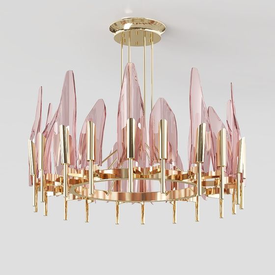 Charming Low-Poly Crystal Chandelier 3D model